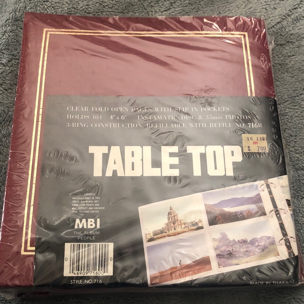 Burgundy Table Top Photo Album